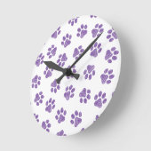 Doodle Paws, Dog Paws, Paarse Paws Ronde Klok (Hoek)