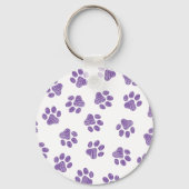 Doodle Paws, Dog Paws, Paarse Paws Sleutelhanger (Voorkant)