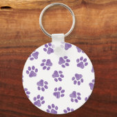 Doodle Paws, Dog Paws, Paarse Paws Sleutelhanger (Voorkant)