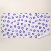 Doodle Paws, Dog Paws, Paarse Paws Strandlaken (Voorkant)