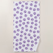 Doodle Paws, Dog Paws, Paarse Paws Strandlaken (Voorkant)