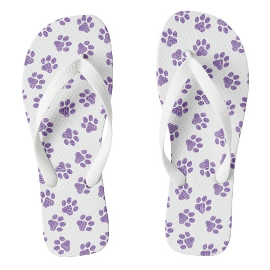 Doodle Paws, Dog Paws, Paarse Paws Teenslippers (Voetbed)