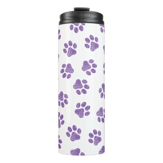 Doodle Paws, Dog Paws, Paarse Paws Thermosbeker (Voorkant)