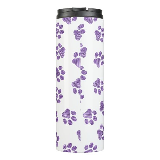 Doodle Paws, Dog Paws, Paarse Paws Thermosbeker (Achterkant)