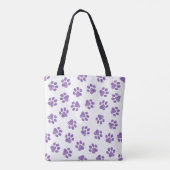Doodle Paws, Dog Paws, Paarse Paws Tote Bag (Achterkant)