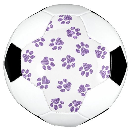 Doodle Paws, Dog Paws, Paarse Paws Voetbal (Gedraaid)