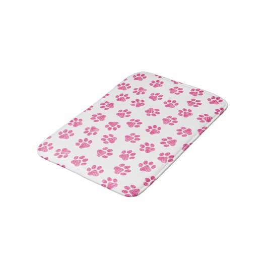 Doodle Paws, Dog Paws, Pink Paws Badmat (Gekanteld)