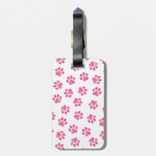 Doodle Paws, Dog Paws, Pink Paws Bagagelabel (Achterkant verticaal)