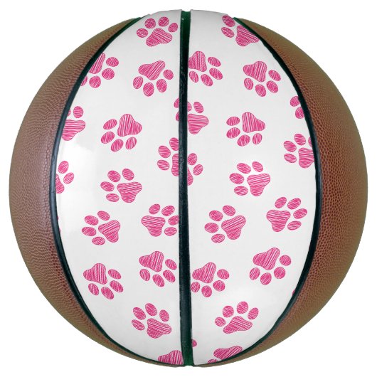 Doodle Paws, Dog Paws, Pink Paws Basketbal (Verticaal)