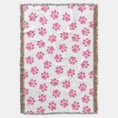 Doodle Paws, Dog Paws, Pink Paws Deken (Voorkant Verticaal)