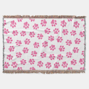 Doodle Paws, Dog Paws, Pink Paws Deken