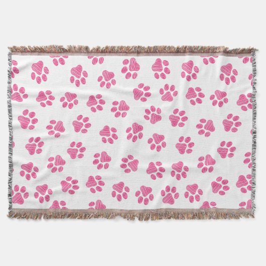 Doodle Paws, Dog Paws, Pink Paws Deken (Voorkant)