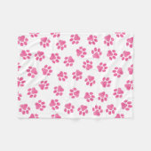 Doodle Paws, Dog Paws, Pink Paws Fleece Deken (Voorkant (Horizontaal))