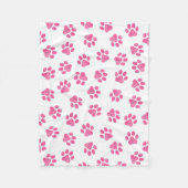 Doodle Paws, Dog Paws, Pink Paws Fleece Deken (Voorkant)