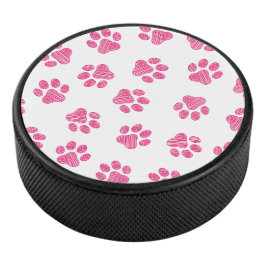 Doodle Paws, Dog Paws, Pink Paws Hockey Puck