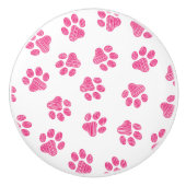 Doodle Paws, Dog Paws, Pink Paws Keramische Knop (Voorkant)