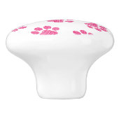 Doodle Paws, Dog Paws, Pink Paws Keramische Knop (Zijkant)