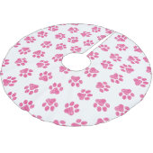 Doodle Paws, Dog Paws, Pink Paws Kerstboom Rok (Gekanteld)
