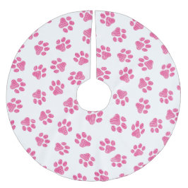 Doodle Paws, Dog Paws, Pink Paws Kerstboom Rok