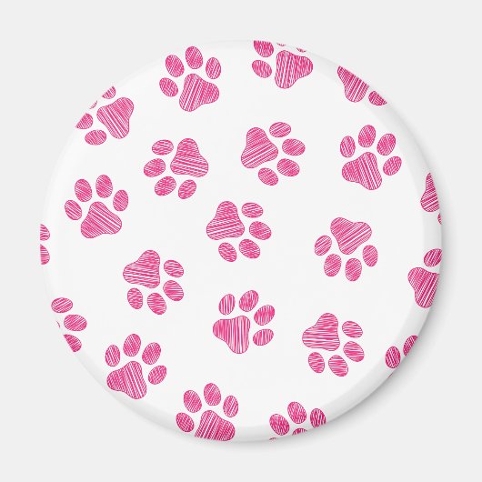 Doodle Paws, Dog Paws, Pink Paws Magneet (Voorkant)