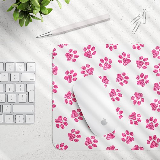Doodle Paws, Dog Paws, Pink Paws Muismat