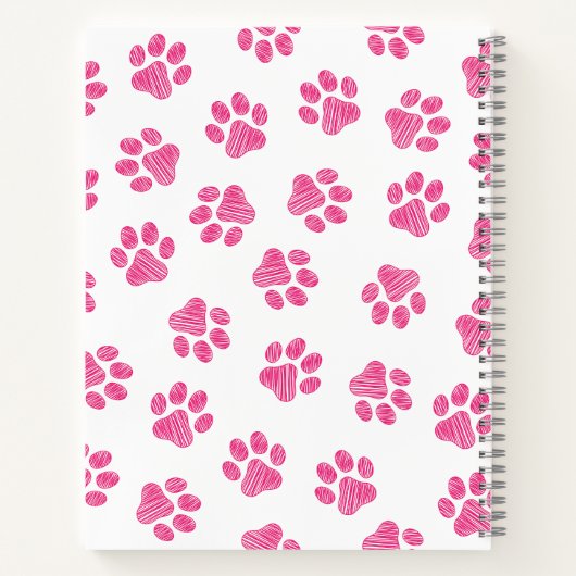 Doodle Paws, Dog Paws, Pink Paws Notitieboek (Achterkant)