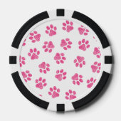 Doodle Paws, Dog Paws, Pink Paws Poker Chips (Voorkant)