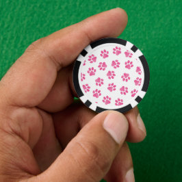 Doodle Paws, Dog Paws, Pink Paws Poker Chips