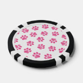 Doodle Paws, Dog Paws, Pink Paws Poker Chips (Enkel)