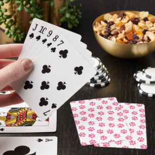 Doodle Paws, Dog Paws, Pink Paws Pokerkaarten