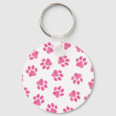 Doodle Paws, Dog Paws, Pink Paws Sleutelhanger (Voorkant)