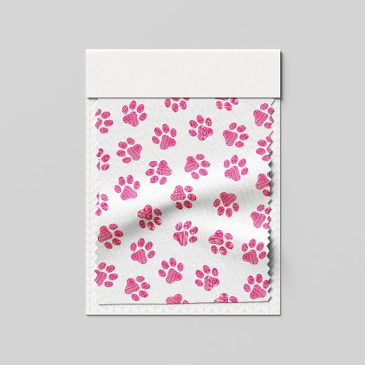 Doodle Paws, Dog Paws, Pink Paws Stof