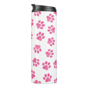 Doodle Paws, Dog Paws, Pink Paws Thermosbeker