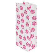 Doodle Paws, Dog Paws, Pink Paws Wijn Cadeautas (Voorkant Gekanteld)