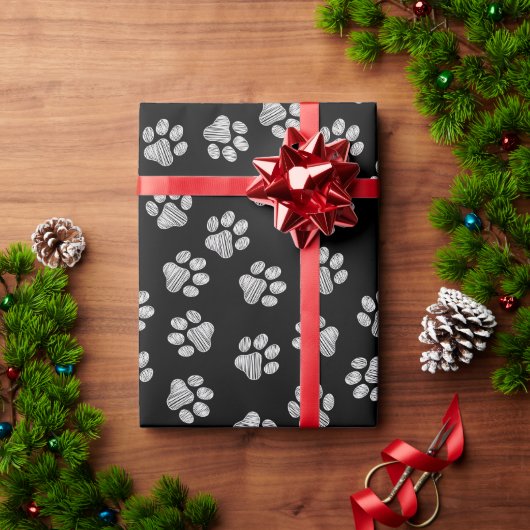 Doodle Paws, Dog Paws, White Paws Cadeaupapier (Feestdagen Geschenken)
