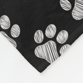 Doodle Paws, Dog Paws, White Paws Fleece Deken (Hoek)