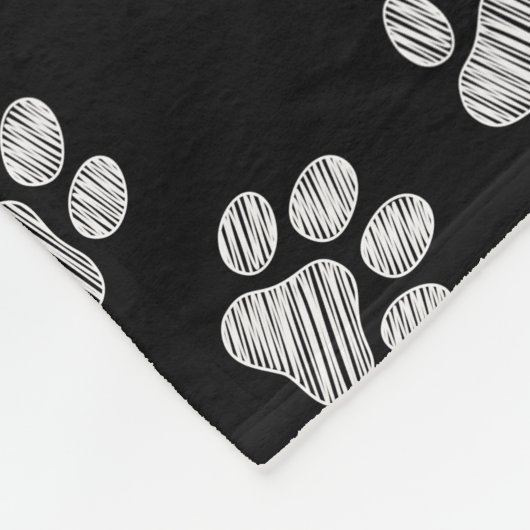 Doodle Paws, Dog Paws, White Paws Fleece Deken (Hoek)