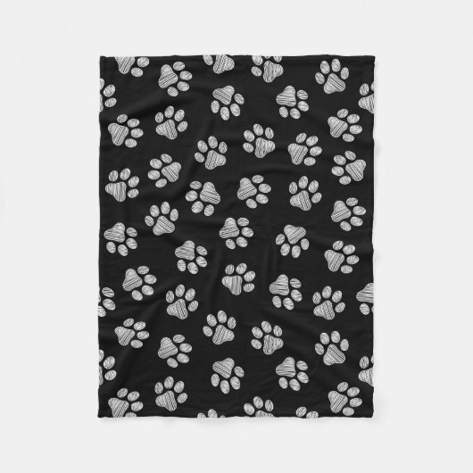 Doodle Paws, Dog Paws, White Paws Fleece Deken (Voorkant)
