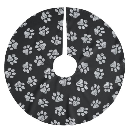Doodle Paws, Dog Paws, White Paws Kerstboom Rok (Voorkant)