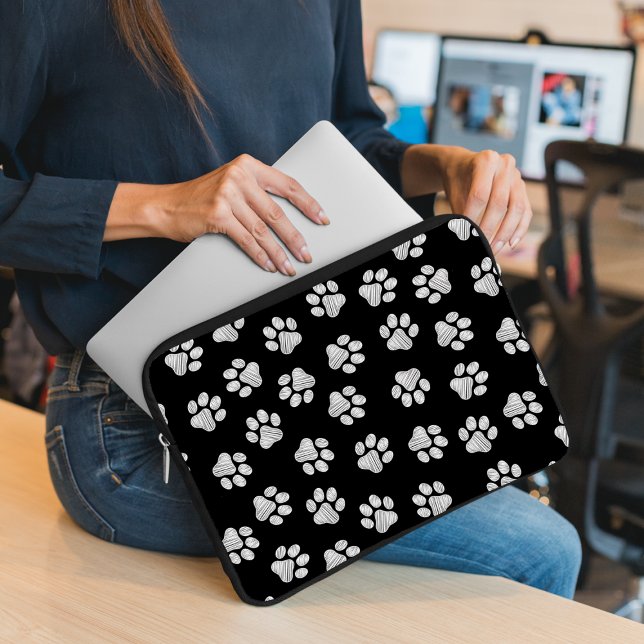 Doodle Paws, Dog Paws, White Paws Laptop Sleeve (Creator heeft geüpload)