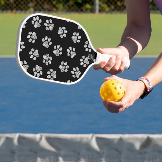 Doodle Paws, Dog Paws, White Paws Pickleball Paddle (Insitu)