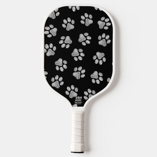 Doodle Paws, Dog Paws, White Paws Pickleball Paddle (Achterkant)