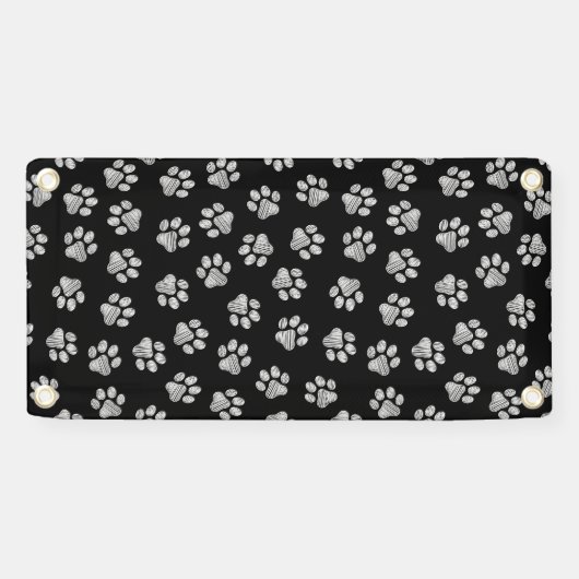 Doodle Paws, Dog Paws, White Paws Spandoek (Horizontaal)