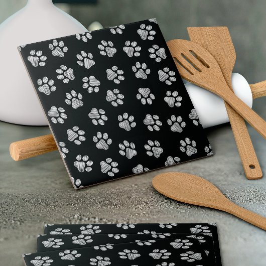 Doodle Paws, Dog Paws, White Paws Tegeltje