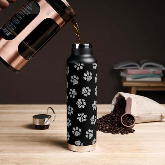 Doodle Paws, Dog Paws, White Paws Waterfles (Koffie)