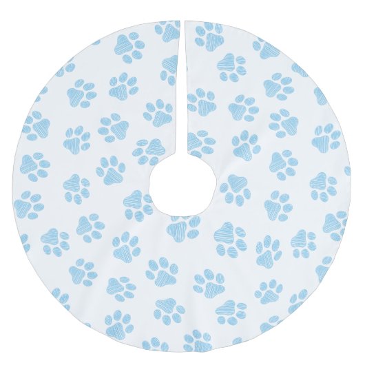 Doodle Paws, Hondenpoten, Baby Blue Paws Kerstboom Rok (Voorkant)