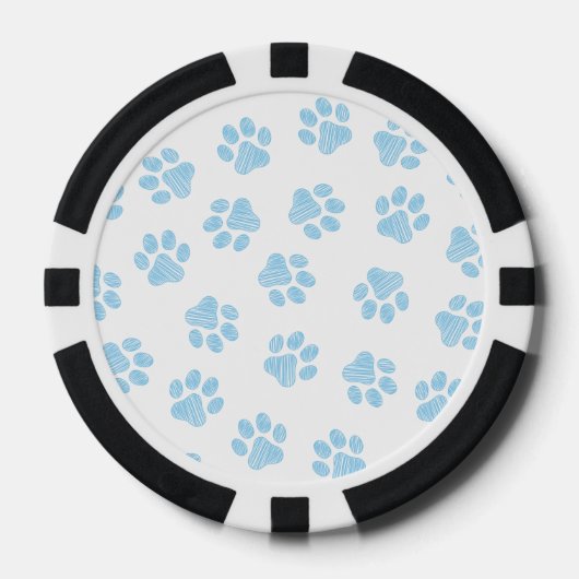 Doodle Paws, Hondenpoten, Baby Blue Paws Poker Chips (Voorkant)