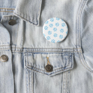 Doodle Paws, Hondenpoten, Baby Blue Paws Ronde Button 5,7 Cm