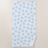 Doodle Paws, Hondenpoten, Baby Blue Paws Strandlaken (Voorkant)