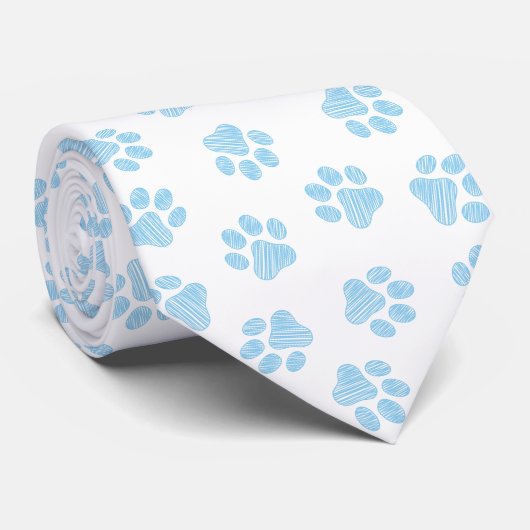 Doodle Paws, Hondenpoten, Baby Blue Paws Stropdas (Opgerold)